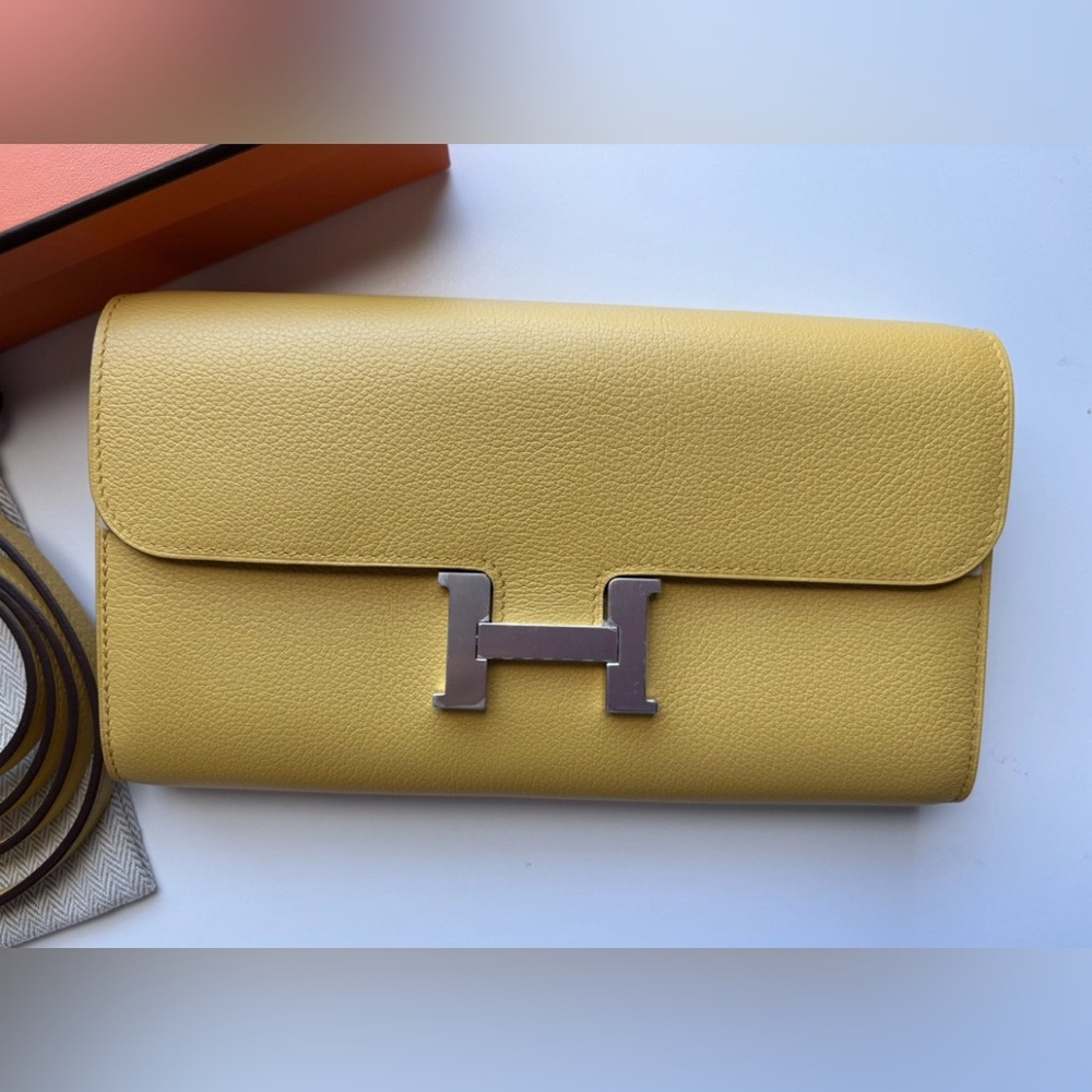Hermes Constance to go wallet  Leather SUN